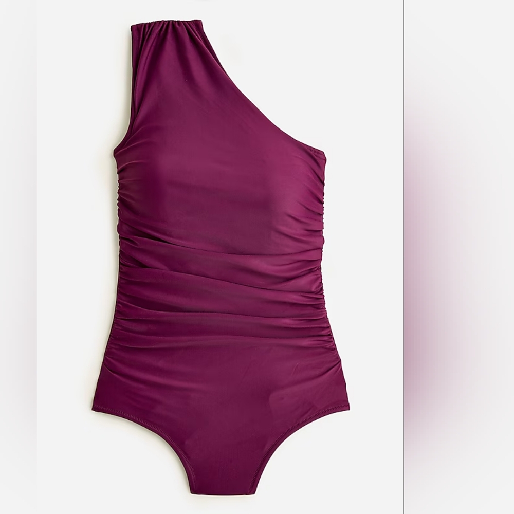 J.Crew plus ruched one shoulder one piece swimsuit, 22, purple